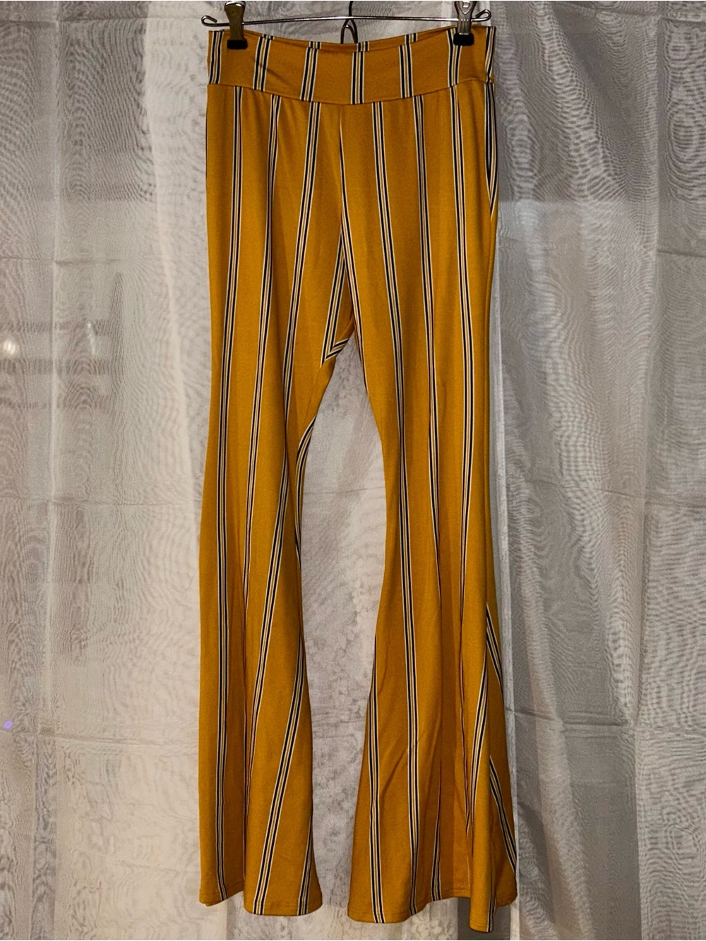 S - MAZE & BLUE Striped Flare Pants